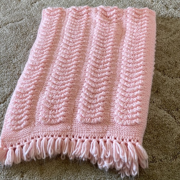 Hand Crafted Other - Handmade crochet baby pink blanket